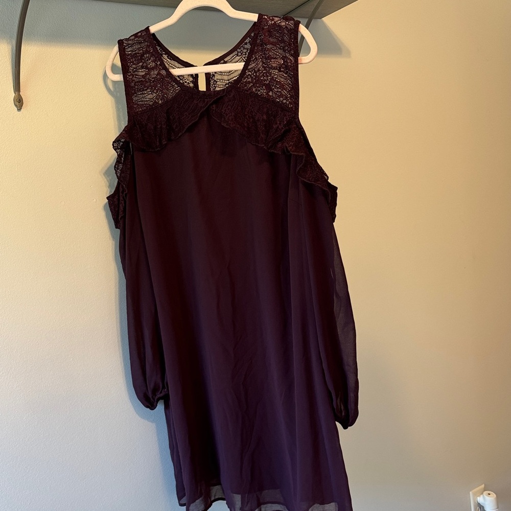 Maurices Burgundy Lace Dress
